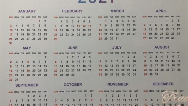 2021年韓国カレンダー